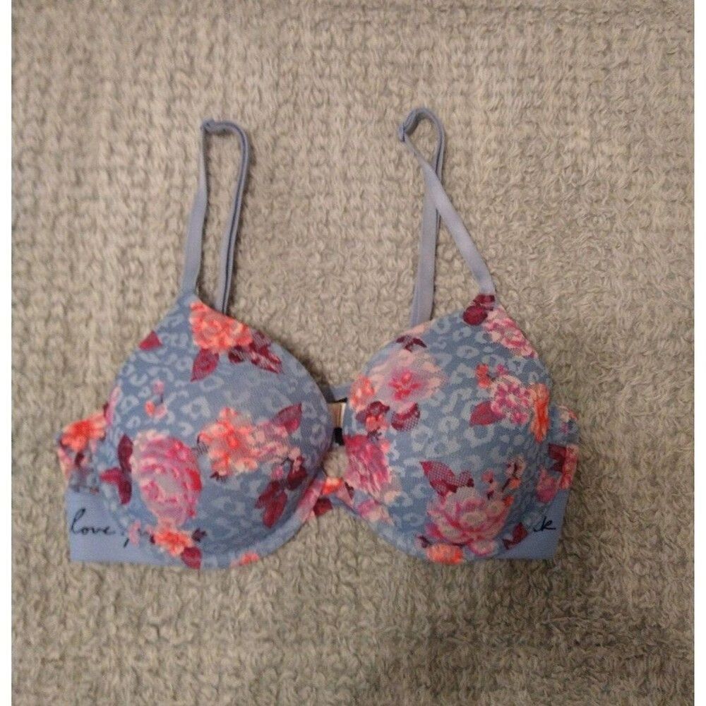 Victoria secret pink blue floral 34c bra
